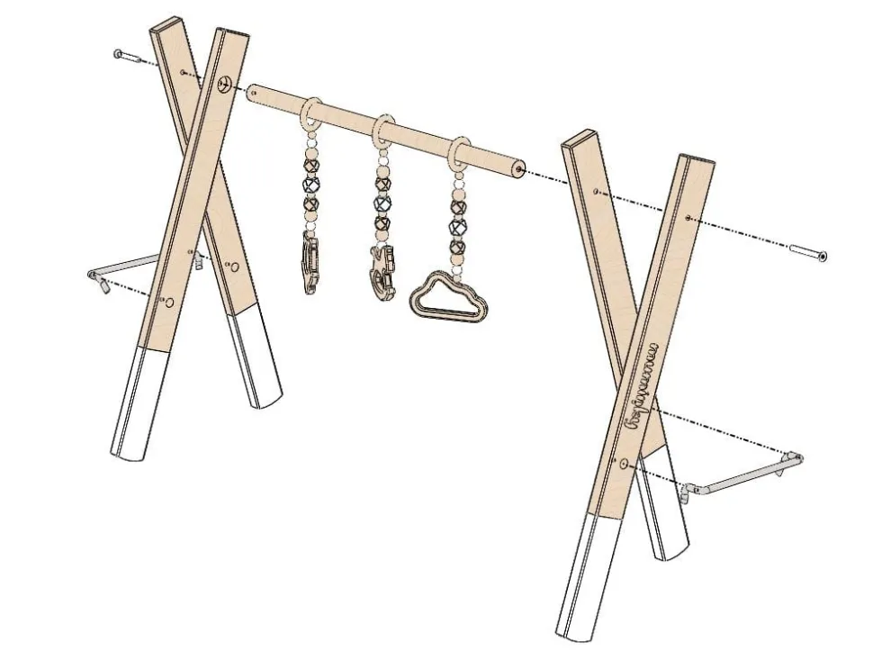 BABY GYM Stojak Edukacyjny / Gimnastyczny - Biały