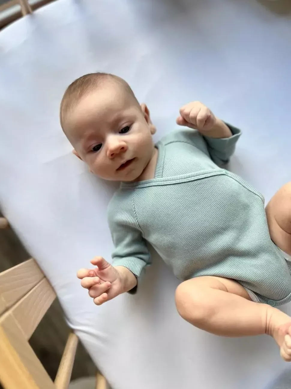 Body Kopertowe Niemowlęce Bawełniane Prążek | Zielone