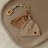 Czapeczki Niemowlęce Bawełniane Komplet 2szt | Jasny & Ciemny Beż