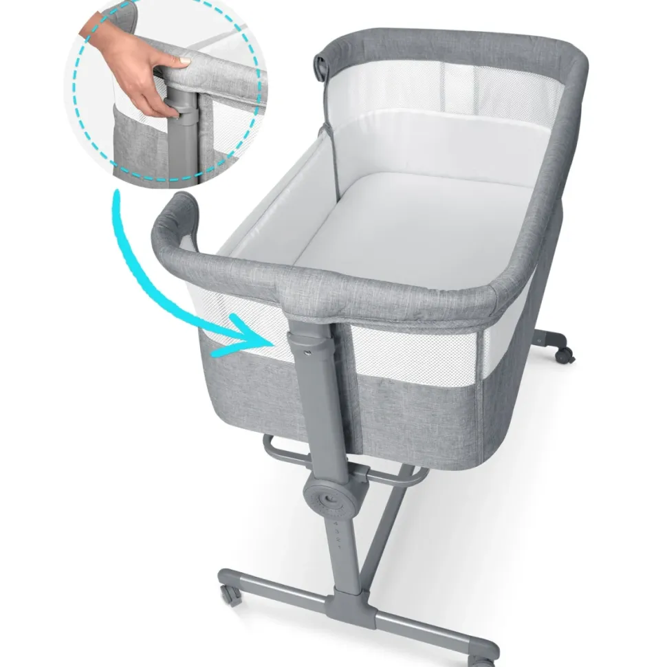 Łóżeczko Turystyczne Dziecięce Składane + Materac | Szare
