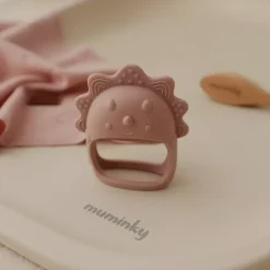 Gryzak Niemowlęcy Silikonowy DINO | Różowy