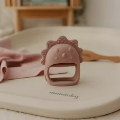 Gryzak Niemowlęcy Silikonowy DINO | Różowy