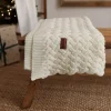 Kocyk z Wełny Merino Plecionka 75x100 | Kremowy