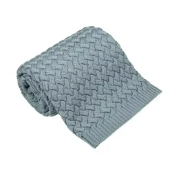 Kocyk z Wełny Merino Plecionka 75x100 | Zielony (Sage)