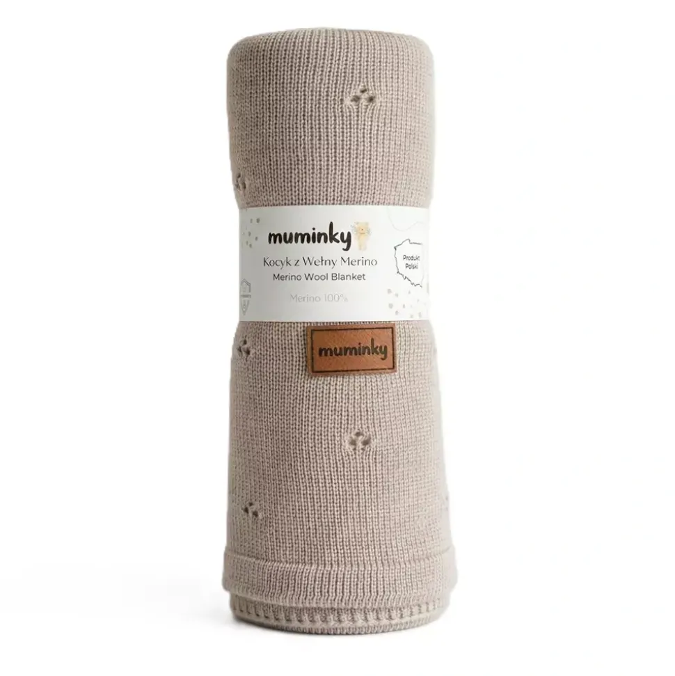 Kocyk z Wełny Merino 75x100 | Beżowy