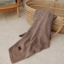 Kocyk z Wełny Merino 75x100 | Czekoladowy