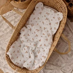 Komplet pościeli dla niemowląt 55x75 cm – Miękka pościel do wózka lub kołyski | Muślin Little Brown Flowers