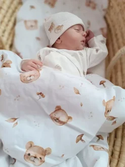 Komplet pościeli dla niemowląt 50x75 cm – Miękka pościel do wózka lub kołyski | Bawełna Misie