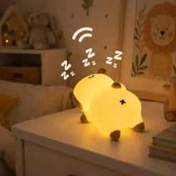 Lampka nocna do pokoju dziecka – Bezpieczna lampka LED dla niemowląt | Chrapiąca Kapibara