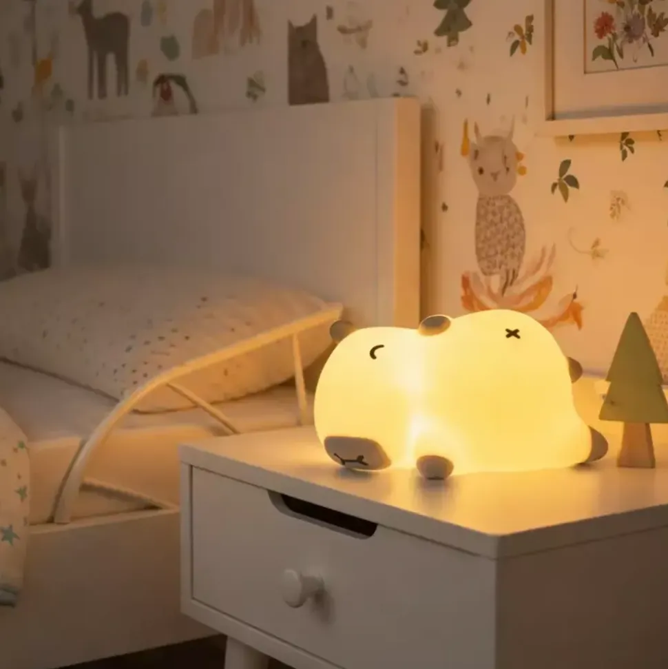 Lampka nocna do pokoju dziecka – Bezpieczna lampka LED dla niemowląt | Chrapiąca Kapibara
