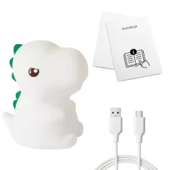 Lampka nocna do pokoju dziecka – Bezpieczna lampka LED dla niemowląt | Dinozaur