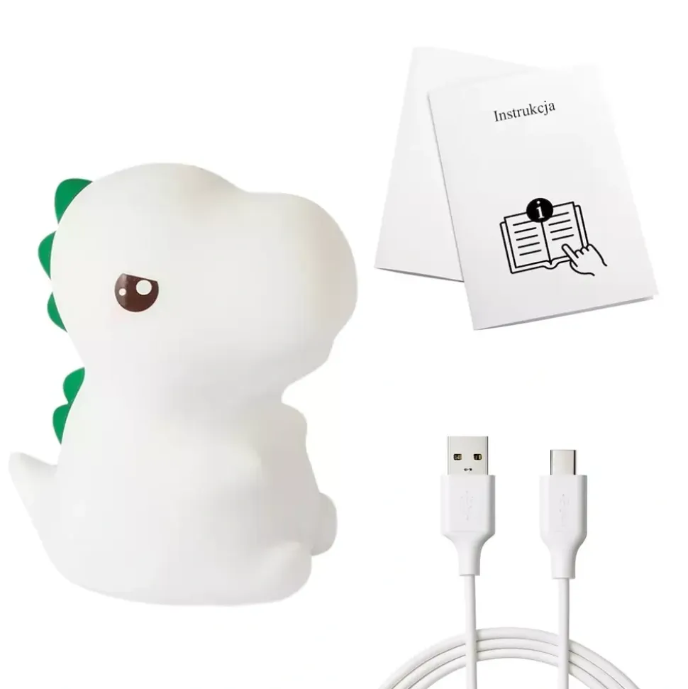Lampka nocna do pokoju dziecka – Bezpieczna lampka LED dla niemowląt | Dinozaur