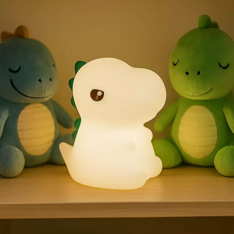 Lampka nocna do pokoju dziecka – Bezpieczna lampka LED dla niemowląt | Dinozaur