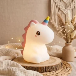 Lampka nocna do pokoju dziecka – Bezpieczna lampka LED dla niemowląt | Jednorożec