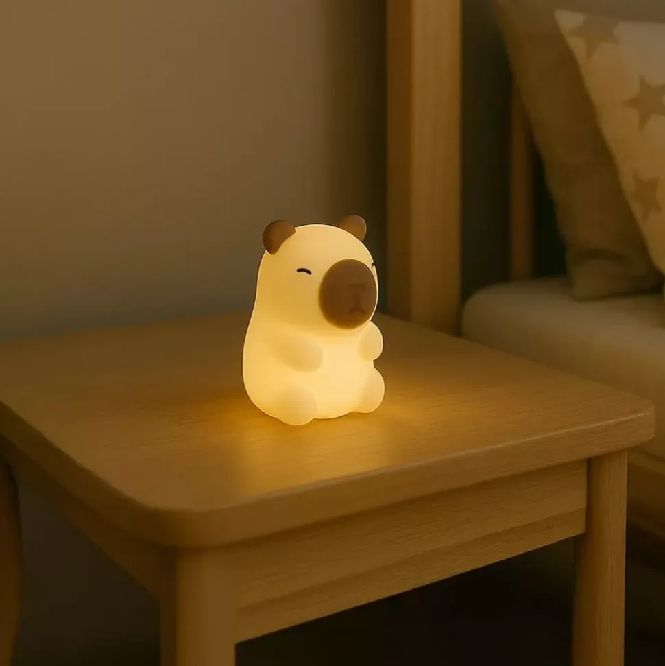 Lampka nocna do pokoju dziecka – Bezpieczna lampka LED dla niemowląt | Kapibara