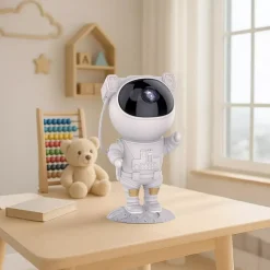 Lampka nocna z projektorem dla dzieci – Projektor gwiazd do pokoju dziecka | Astronauta