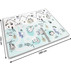 Mata Edukacyjna 180x150cm Piankowa Zwijana 2w1 | Niebieska