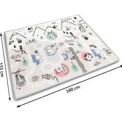 Mata Edukacyjna 180x150cm Piankowa Zwijana 2w1 | Różowa