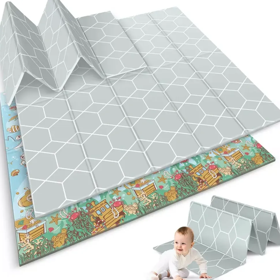 Mata Edukacyjna 200x180cm Piankowa Składana 2w1 | Ocean