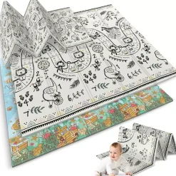 Mata Edukacyjna 200x180cm Piankowa Składana 2w1 | Safari i Ocean