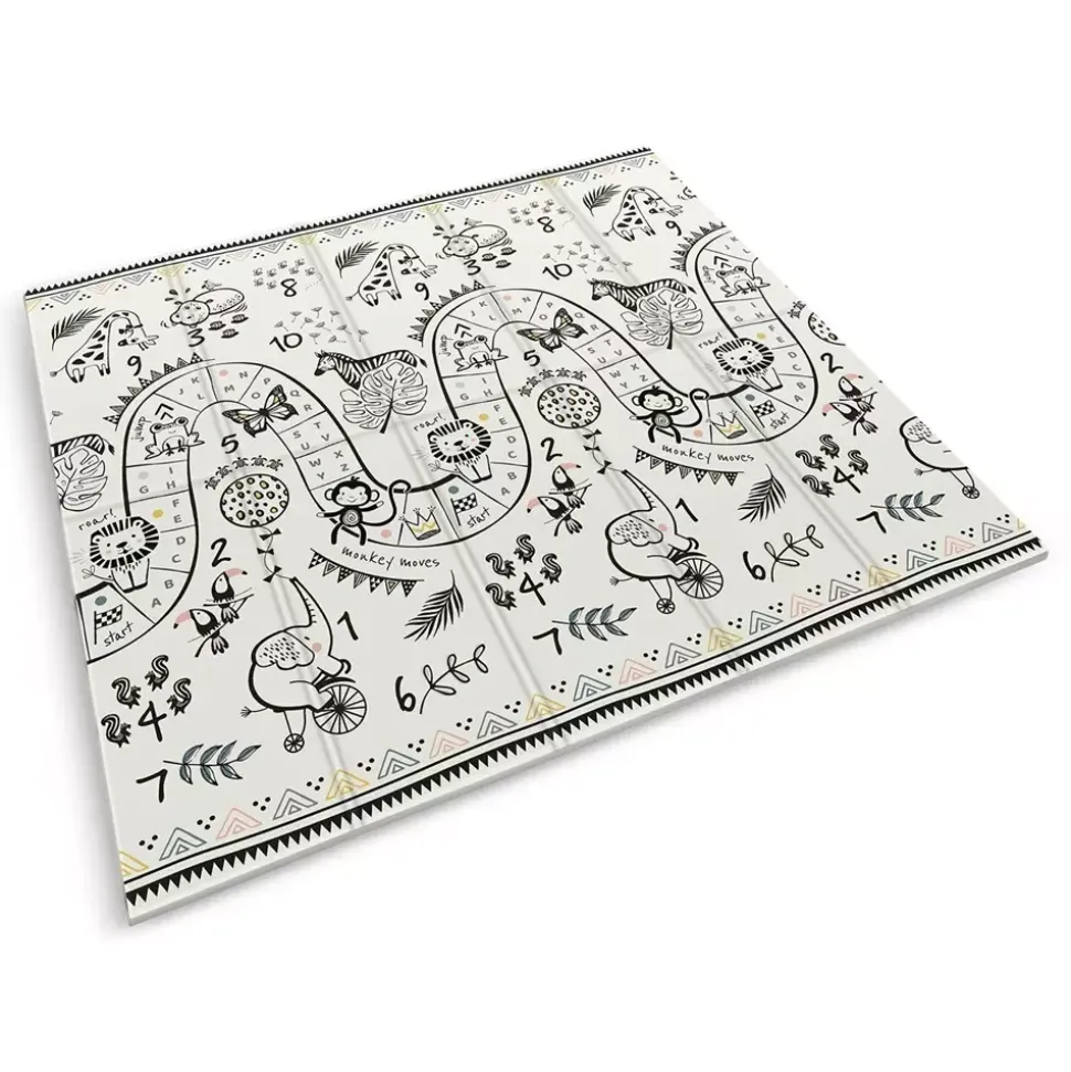 Mata Edukacyjna 200x180cm Piankowa Składana 2w1 | Safari i Ocean