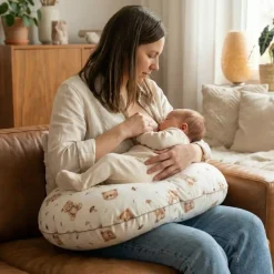Poduszka Do Karmienia Rogal Bawełniany Z Wiązaniem | Misie