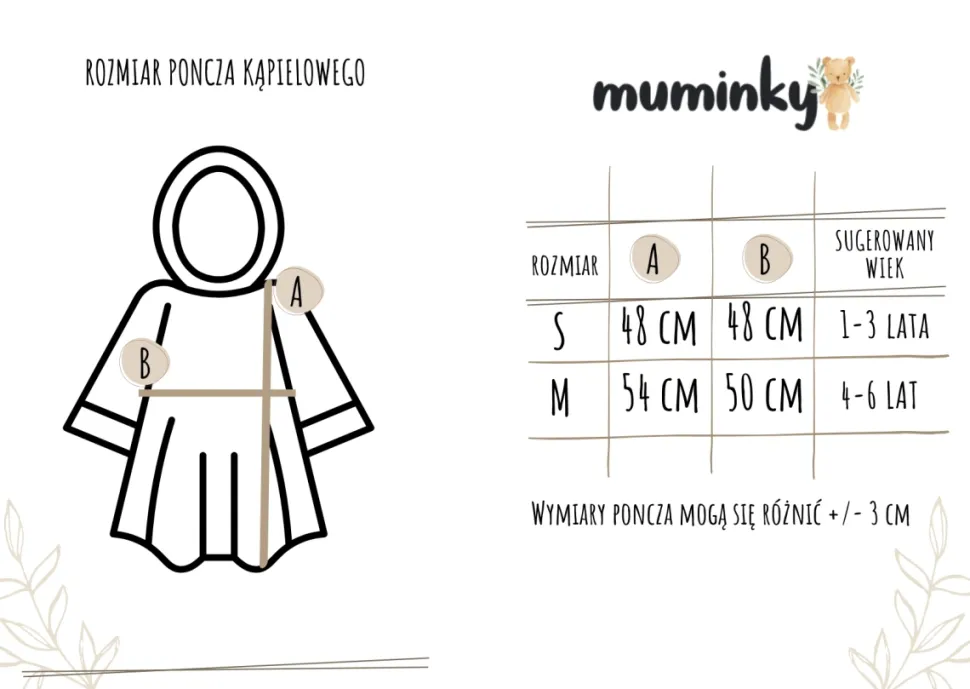 Ponczo Kąpielowe z Kapturkiem | Brudny Róż