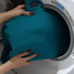 Pufa Ze Schowkiem Na Zabawki – Welurowy Pojemnik i Siedzisko 2w1 | Prostokąt Turkus