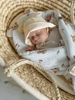 Rożek Becik Niemowlęcy Muślinowy | Misie