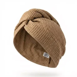 Wafelkowy Turban Do Suszenia Włosów | Karmelowy