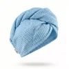 Wafelkowy Turban Do Suszenia Włosów | Niebieski