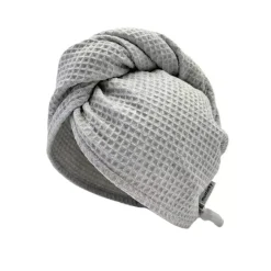 Wafelkowy Turban Do Suszenia Włosów | Szary