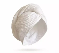 Wafelkowy Turban Do Suszenia Włosów | Biały
