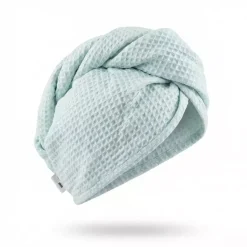 Wafelkowy Turban Do Suszenia Włosów | Miętowy