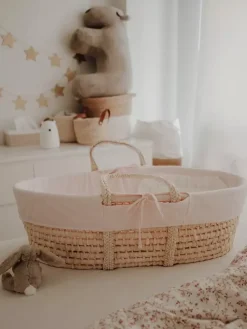 Wyściółka Do Kosza Mojżesza Z Bawełny Organicznej | Różowa