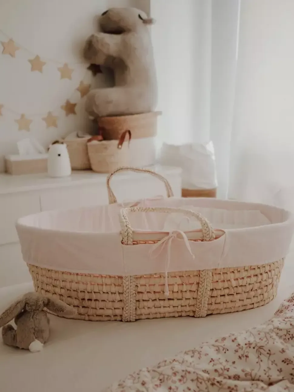 Wyściółka Do Kosza Mojżesza Z Bawełny Organicznej | Różowa