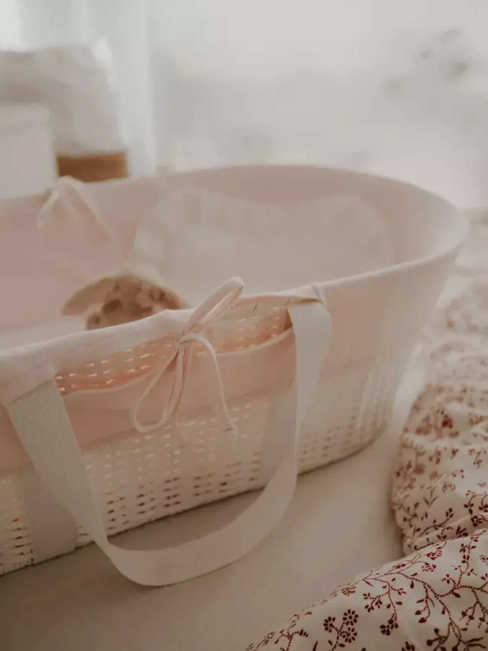 Wyściółka Do Kosza Mojżesza Z Bawełny Organicznej | Różowa