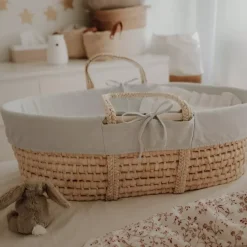 Wyściółka Do Kosza Mojżesza Z Bawełny Organicznej | Szara