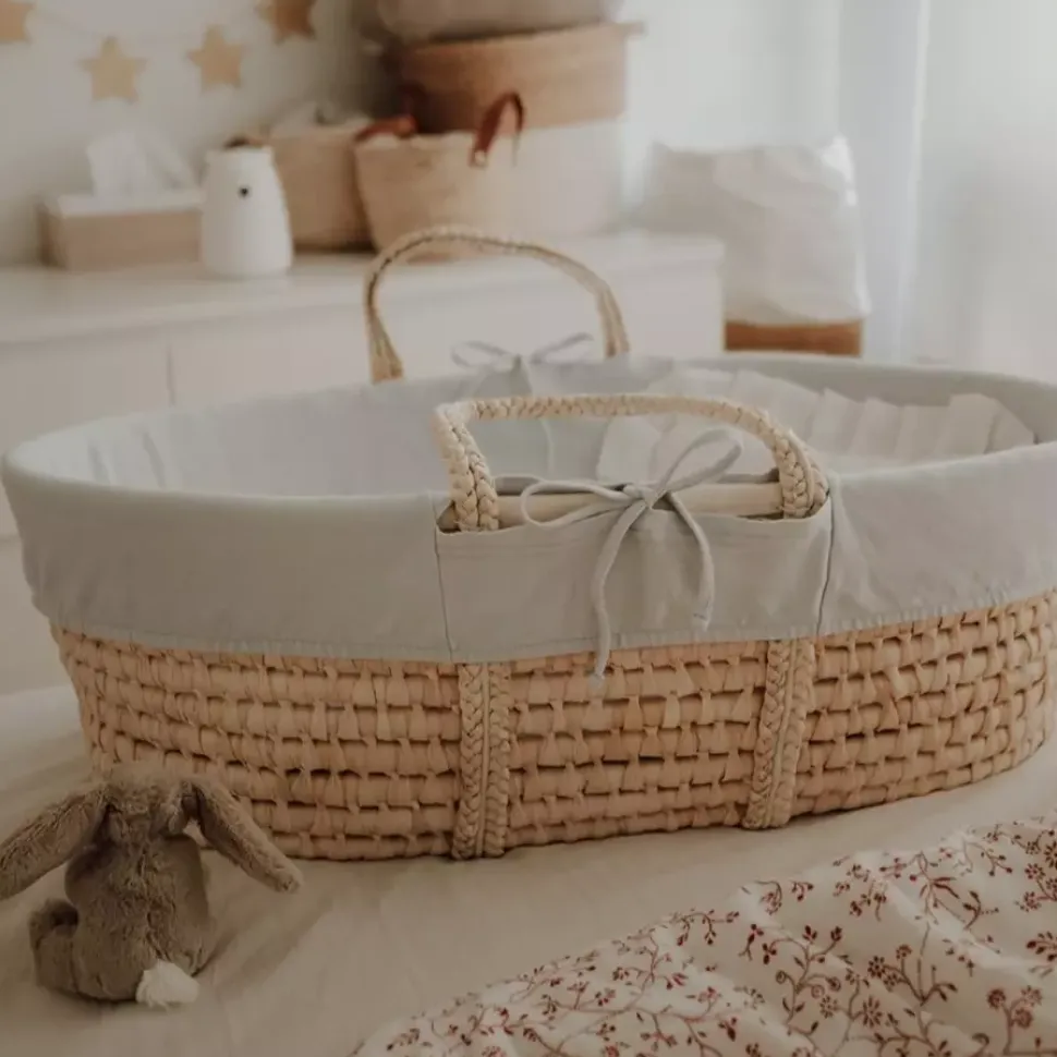Wyściółka Do Kosza Mojżesza Z Bawełny Organicznej | Szara