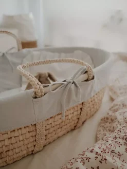 Wyściółka Do Kosza Mojżesza Z Bawełny Organicznej | Szara