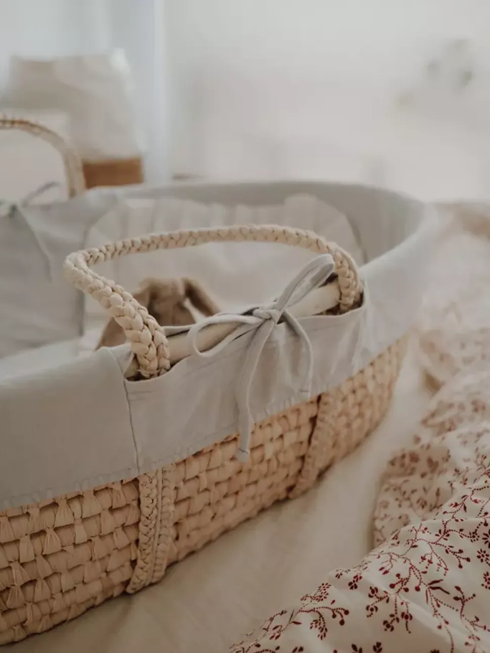 Wyściółka Do Kosza Mojżesza Z Bawełny Organicznej | Szara